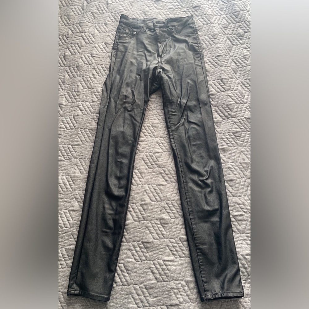 Black Pleather Jeggings